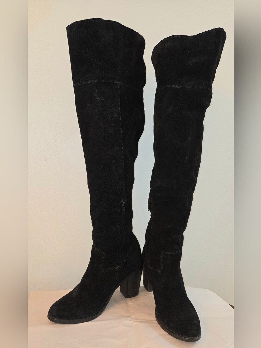Black Over-the-Knee Suede Boots - Classic Women's Style